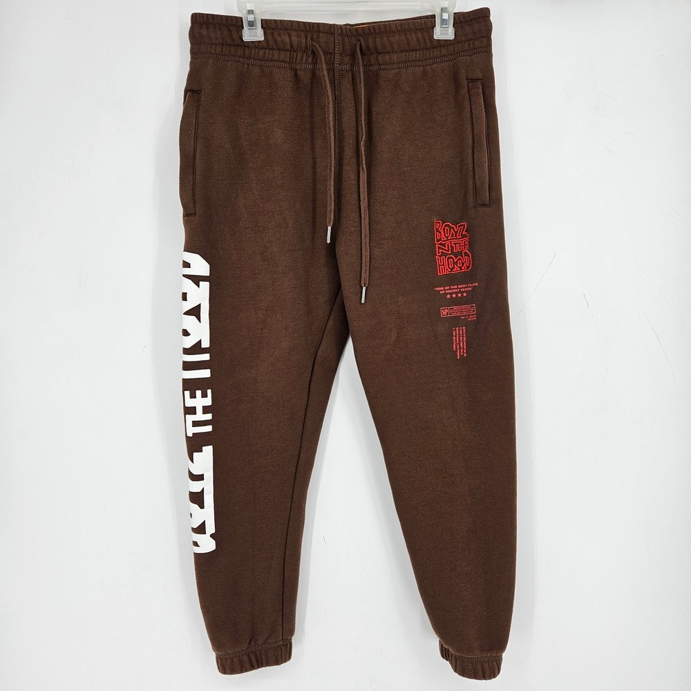 Boyz N The Hood X Shoe Palace Sweatpants Mens Medium Brown Embroidered Pockets